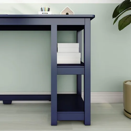Miniatura 5 de Max & Lily Escritorio de madera maciza con estantes, 47 pulgadas, azul
