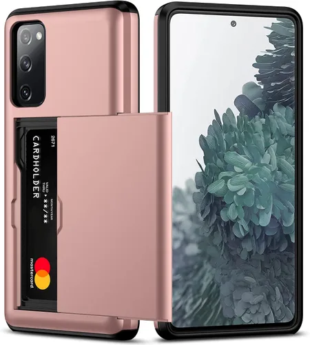 Miniatura 22 de Nvollnoe Funda para Samsung S20 FE con tarjetero de doble capa de protección resistente para Galaxy S20 FE, ranura para tarjeta oculta Funda delgada