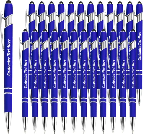 Miniatura 67 de Hasta 500 bolígrafos personalizados a granel con logotipo de mensaje de nombre comercial, bolígrafos grabados personalizados con lápiz óptico
