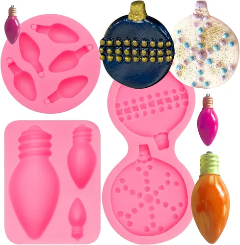 Miniatura 11 de Moldes de Navidad para fondant, 3 paquetes de moldes pequeños de silicona para decoración de pasteles, adornos de cupcakes, pasta de goma