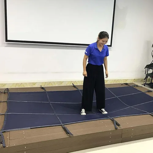 Miniatura 2 de ERRULAN Inground Pool - Cubierta azul para otoño e invierno, tapa de malla rectangular para jardín al aire libre, para seguridad de niños