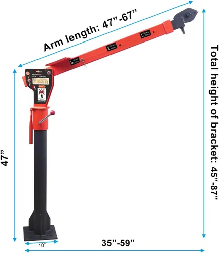 Miniatura 7 de RUGCEL WINCH Nueva grúa plegable montada en camioneta de 1100 lb, con cabrestante eléctrico de 3500 lb 12V, grúas de pluma para camioneta