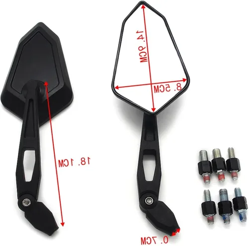 Miniatura 2 de motorcycle rearview mirror For Kawasaki Z1000 ZRX400 ZRX1100 ZRX1200 KLE650 For V-ersys 650/1000 KLV1000 ER650 ER-6N Z900 Z650,Motorcycle Mirror Side