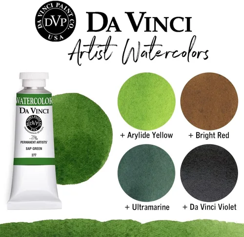 Miniatura 239 de DA VINCI PAINTS Pintura Acuarela Profesional para Artistas, Alizarin Crimson (Quinacridone), 37ml Índigo