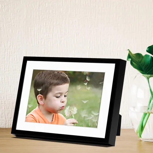 Miniatura 4 de Frametory, Portarretratos de aluminio negro de 5 x 7 pulgadas, juego de 2, ideal para mostrar fotos de 4 x 6 con paspartú o de 5 x 7 pulgadas sin