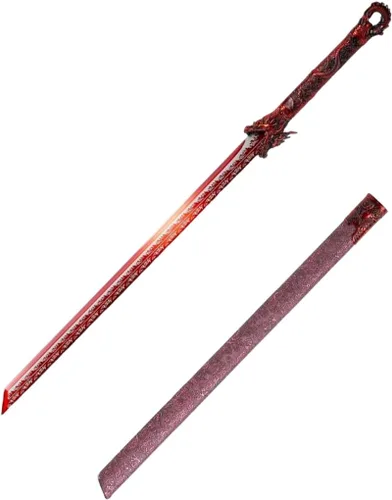 Miniatura 10 de Hoja de acero al carbono recta hecha a mano con patrón fresco chino Tang Dao Dragon Sword Dorado