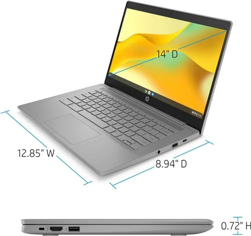 Miniatura 8 de HP Chromebook 14 HD Flagship Laptop para estudiantes, procesador Intel Pentium Quad-Core N4120, 4 GB de RAM, 64 GB eMMC, Wi-Fi 5, cámara web