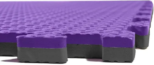 Miniatura 9 de Xspec Azulejos de espuma EVA reversible de 1 pulgada extra gruesa de 48 pies cuadrados (24 x 24 pulgadas), patrón de acero, 12 piezas, negro/morado