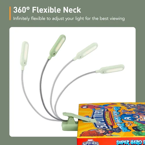 Miniatura 4 de VAVOFO - Luz de lectura recargable para leer en la cama para niños, 7 LED con luz de lectura con 9 niveles de luz blanca cálida y fría, lámpara
