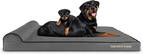Miniatura 56 de The Dog's Bed - Cama Ortopédica para Perros con Reposacabezas XL Negra de Felpa, Espuma Viscoelástica, Alivio del Dolor para Artritis, Displasia