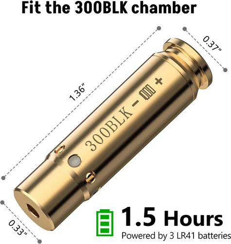 Miniatura 3 de MidTen Rojo Bore Sight Láser 380AUTO/300BLK/.40/30-30WIN/.44 Cal/7MM Láser Boresighter Rojo Láser de Apuntado con 6 piezas