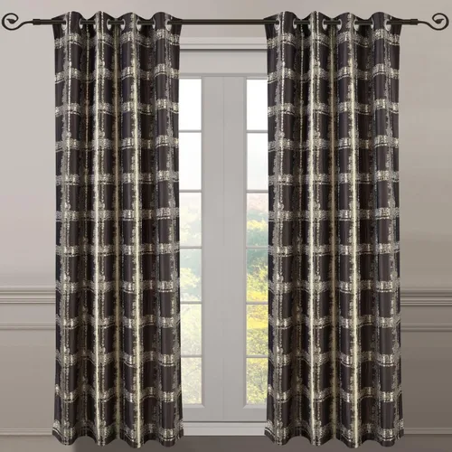 Miniatura 6 de Royal Bedding Studio - Paneles de cortina de ventana con textura jacquard abstracto con ojales superiores, juego de 2 paneles, 52 x 63 pulgadas cada
