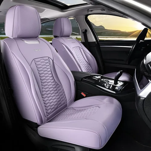 Miniatura 34 de Coverado Juego completo de fundas de asiento de automóvil, fundas rojas para asientos delanteros y traseros, de piel de napa impermeable, cojín