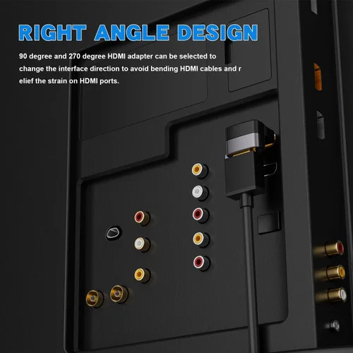 Miniatura 3 de PANPEO Adaptador HDMI de Ángulo Recto 8K@60Hz, Adaptador HDMI de 90 Grados y 270 Grados (Paquete de 2)
