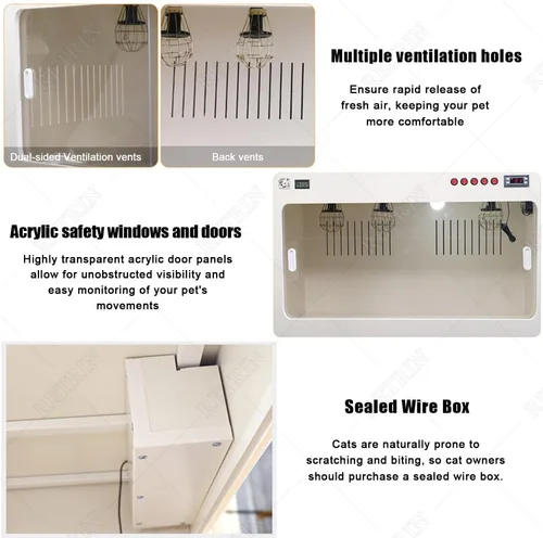 Miniatura 3 de QIANG Portable Insulated Puppy Incubator with Heating & Fan,Compact Brooder Nursery for Safe Transport and Home Care of Newborn Dogs, Cats, and