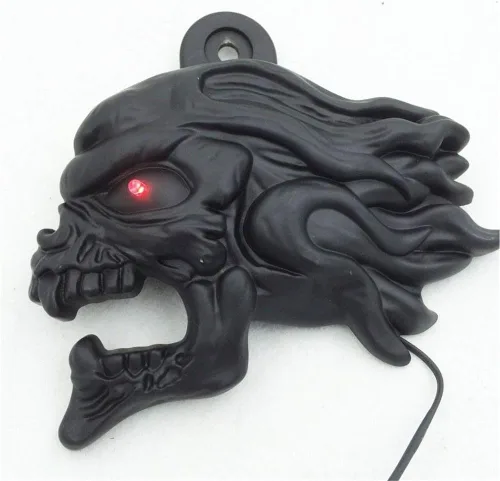 Miniatura 6 de MT246-009-A- Cubierta negra para bocina de cabeza de viento de Ghost Head Compatible con Harley-Davidson de 1992 en adelante con montaje lateral