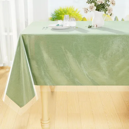 Miniatura 20 de Smiry Mantel cuadrado de vinilo impermeable de 54x54 pulgadas, protector de manteles de vinilo lavables, funda de mesa resistente a derrames