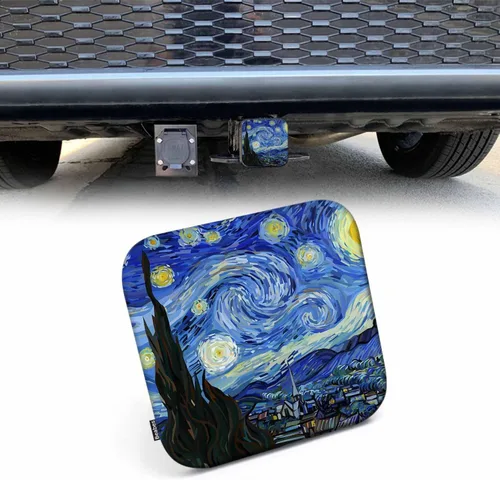 Miniatura 11 de Cubiertas de enganche Beabes Ocean Sunrise para camiones, con diseño de playa tropical y olas del mar, 5.1 cm, tapón para tubo de receptor