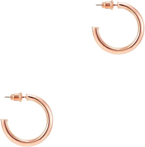 Miniatura 21 de PAVOI Aretes de aro chapados en oro de 14 quilates para mujer, aretes de aro de oro infinito de 0.079 pulgadas de grosor, aretes de bucle chapados