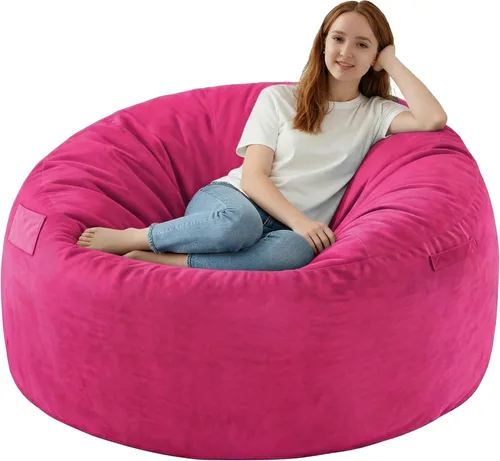 Miniatura 53 de Silla de Puf de 3 Pies, Sillas de Puf Cómodas con Relleno de Espuma Viscoelástica, Sofá de Puf Esponjoso con Funda de Terciopelo Holandés, Sillas