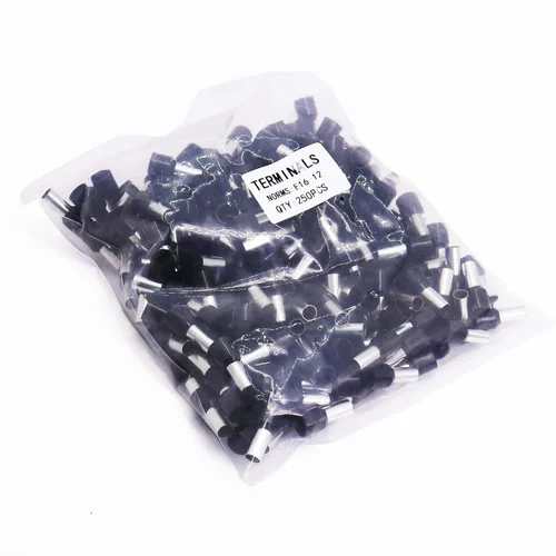 Miniatura 6 de Fidioto Terminales de Casquillos de Alambre 6AWG, 250 piezas de conectores de casquillos negros 6AWG para uso eléctrico, industrial, químico