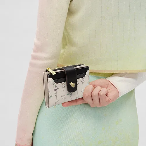 Miniatura 7 de LJCZKA Billeteras pequeñas para mujer, de piel plegable, con cremallera, bolsillo con cremallera, tarjetero floral, para niñas y mujeres con ventana