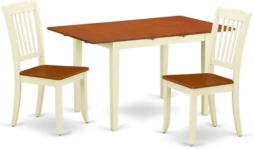 Miniatura 14 de East West Furniture NODA3-BLK-C - Juego de muebles de comedor de 3 piezas contiene una mesa rectangular de madera con hoja de mariposa y 2 sillas