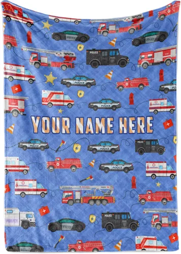 Miniatura 11 de Manta de bombero personalizada acogedora Manta personalizada para cama infantil Decoración de dormitorio de bombero Manta de forro polar suave