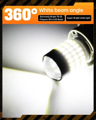 Miniatura 26 de 1156 Bombillas LED Ámbar Amarilla Luz de Señal de Giro 400% de Brillo 1141 1003 7506 Bombillas LED P21W Usadas para Luces Intermitentes Luz Trasera