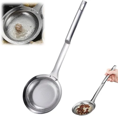 Colador de malla fina de acero inoxidable, colador de malla fina 2025 para colador de aceite de cocina, cuchara espumadora, colador de alimentos,