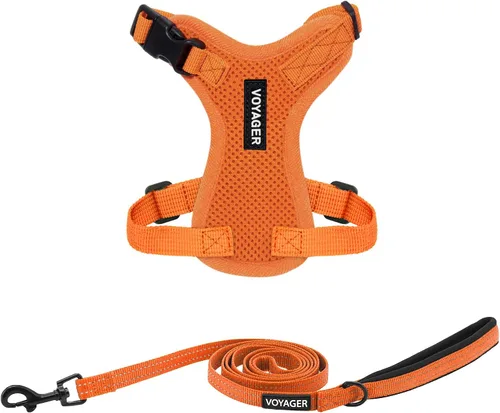 Miniatura 40 de Best Pet Supplies Voyager Step-in Lock - Arnés para mascotas con correa reflectante para mascotas, con mango de neopreno de 5 pies, soporta