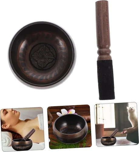 Miniatura 3 de SUPVOX 1 Unidades Buda Sound Bowl Budista Bowl Music Sound Bowl Alms Bowls Yoga Sets Crystal Sets Meditation Bowl Copper Singing Bowl Meditación
