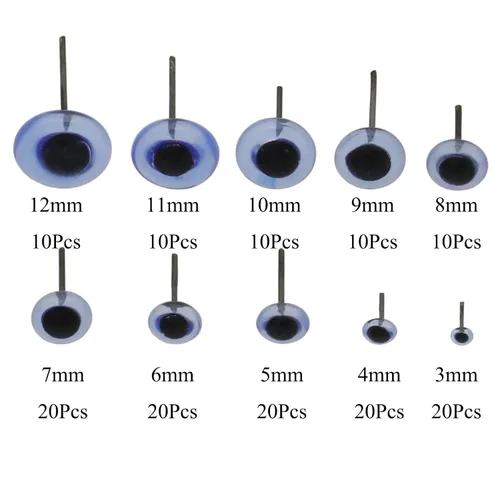 Miniatura 2 de 150 piezas de aguja de fieltro ojos mini vidrio azul ojos kits para muñecos de peluche muñecas fieltro de lana manualidades