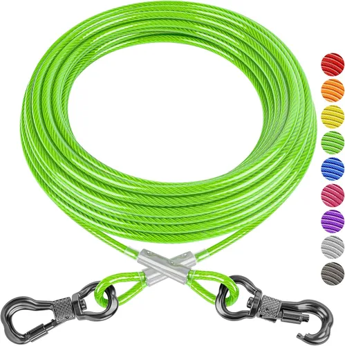 Miniatura 13 de XiaZ Cable de Amarre para Perros, Correas de Perro para Patio a Prueba de Masticación, Cable de Amarre Resistente para Perros Grandes de hasta 250
