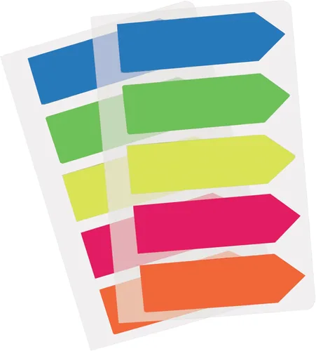 Redi-Tag Banderas de flecha de 5 colores en práctico soporte de clip, 5 colores surtidos, banderas de mensajes personalizadas, 125 banderas por
