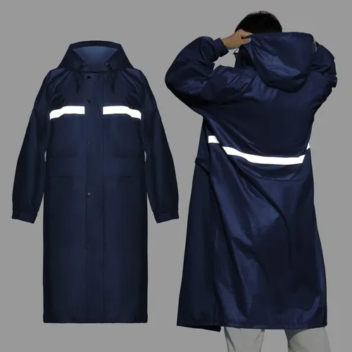 Miniatura 3 de Coralrain Impermeable largo con capucha de seguridad, impermeable, chaqueta de lluvia de emergencia, poncho para hombres, mujeres y adultos