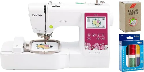 Miniatura 7 de Brother Máquina de bordar PE545, conexión LAN inalámbrica, 135 diseños integrados, área de aro de 4 "x 4", paquete de adornos de 5 pies, hilo