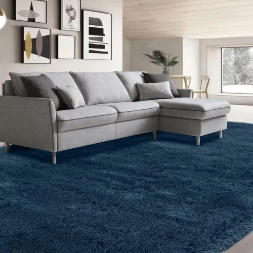 Miniatura 9 de Alfombras para dormitorio de niñas sala de estar: alfombra de área peluda de 5 x 7 para sala de juegos de niños, alfombra peluda de felpa pastel