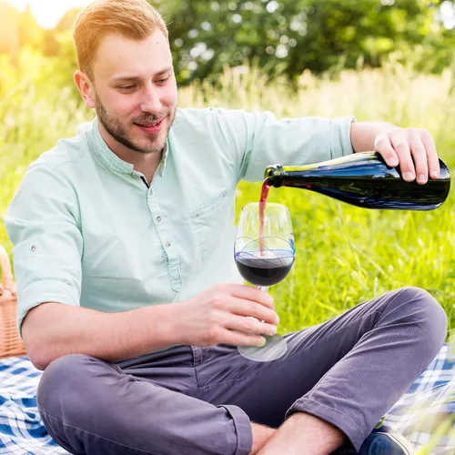 Miniatura 6 de Bezrat Juego de 2 copas de vino tinto, copa de vino pintada a mano, artículos esenciales para bebidas, 11 pulgadas de alto, vaso grande para amantes