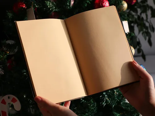 Miniatura 7 de Diario sin forro – Regalo de Papá Noel de Navidad y regalo 3D en relieve de tapa dura, cuaderno de bocetos A5 en blanco, 8.4 x 5.7 pulgadas