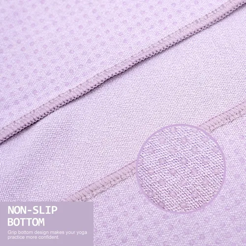 Miniatura 3 de Eunzel Paquete de 2 toallas de yoga caliente con punto de agarre, toalla de tapete de yoga antideslizante absorbente de sudor para yoga caliente