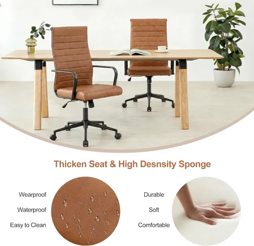 Miniatura 5 de Okeysen Silla de escritorio de oficina, sillas de sala de conferencias, silla giratoria ejecutiva ergonómica moderna, altura ajustable, silla