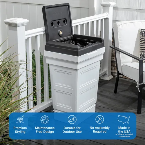 Miniatura 2 de Step2 Atherton Contenedor Grande de Basura, Bote de Basura para Interior/Exterior con Tapa, Resistente a la Intemperie, Fabricado con Plástico
