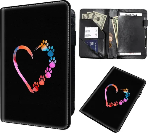 Miniatura 31 de Server Book,Waitress Book,5x9 Inch Server Books for Waitress & Waiter, Cute PU Leather Serving Book Guest Check Presenters Organizer with Zipper