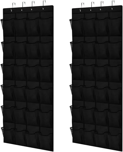 Miniatura 29 de Gorilla Grip - Zapatero para colgar en la puerta, 24 bolsillos de malla para sostener hasta 40 libras, organizador para parte trasera del armario