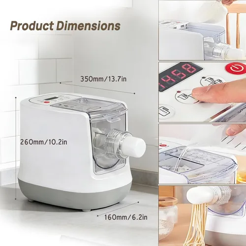 Miniatura 7 de Máquina eléctrica para hacer pasta, máquina automática de 260 W, máquina de fideos con capacidad de harina de 17.64 oz, 12 tipos de moldes