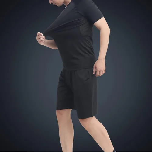 Miniatura 3 de JULY'S SONG Conjunto de entrenamiento de compresión para hombre, 5 piezas, secado rápido, pantalones cortos, mallas, chaqueta para gimnasio