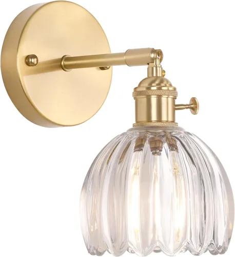 Miniatura 49 de Shenmoyl Aplique de Pared Vintage Operado por Batería con Linda Campana de Vidrio Tulipán Verde, Recargable Inalámbrica, Luz de Pared con Control