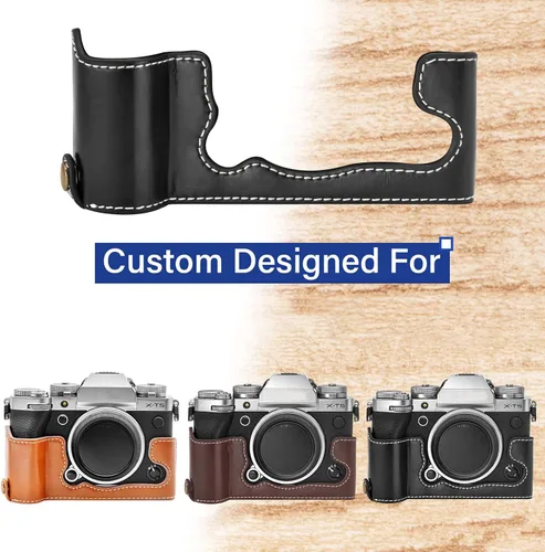 Miniatura 2 de Rieibi Fuji XT5 - Funda de piel sintética para cámara digital Fujifilm X-T5, color negro