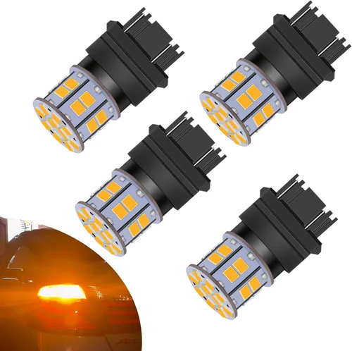 Miniatura 15 de 1156 Foco LED ámbar 12V-24V superbrillante 7506 1141 BA15S P21W 1003 foco LED para luces intermitentes de señal, luces traseras de freno, luces